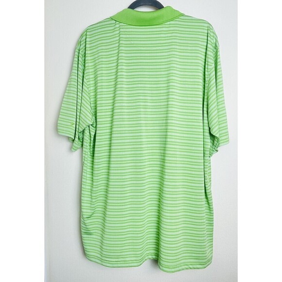 Tommy Armour Men’s XXL Dri-Logic Golf Polo Shirt Green White Stripes Performance - Picture 6 of 8